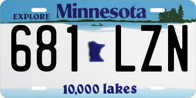MN license plate 681LZN