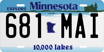 MN license plate 681MAI