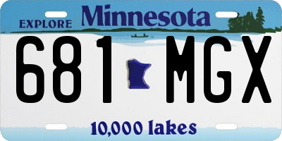 MN license plate 681MGX