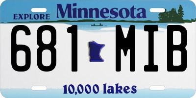 MN license plate 681MIB