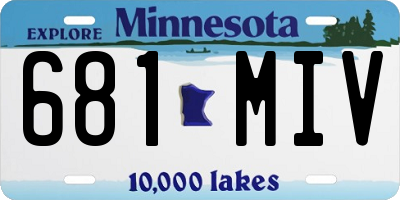 MN license plate 681MIV