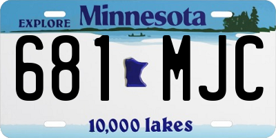 MN license plate 681MJC