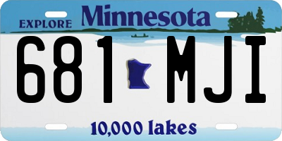 MN license plate 681MJI