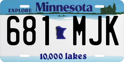 MN license plate 681MJK