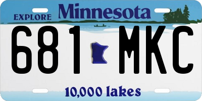 MN license plate 681MKC