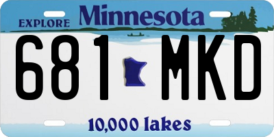 MN license plate 681MKD