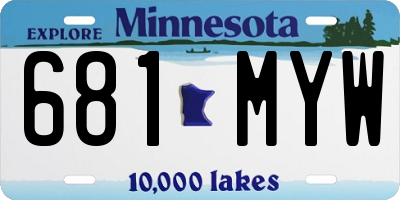 MN license plate 681MYW
