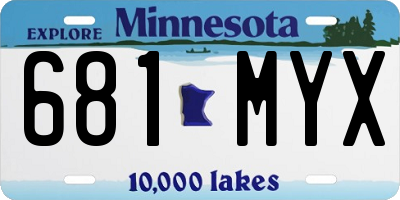 MN license plate 681MYX