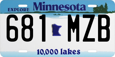 MN license plate 681MZB