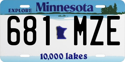 MN license plate 681MZE