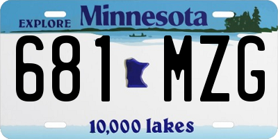 MN license plate 681MZG