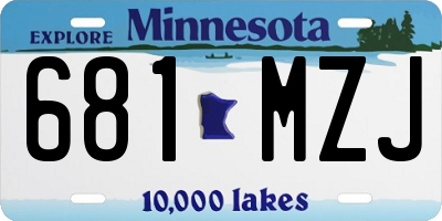 MN license plate 681MZJ