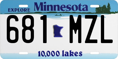 MN license plate 681MZL