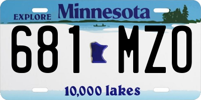MN license plate 681MZO