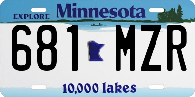 MN license plate 681MZR