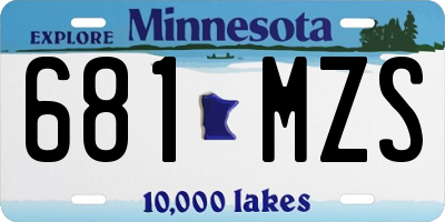 MN license plate 681MZS