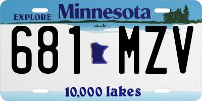 MN license plate 681MZV