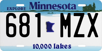 MN license plate 681MZX