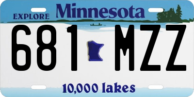 MN license plate 681MZZ