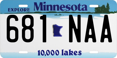 MN license plate 681NAA