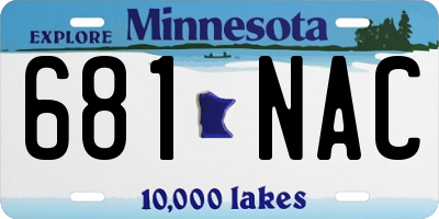 MN license plate 681NAC