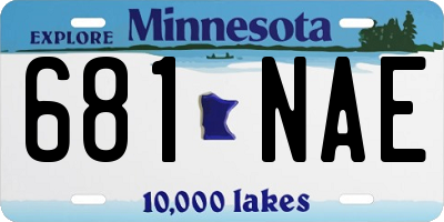 MN license plate 681NAE