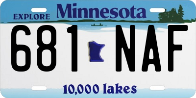 MN license plate 681NAF