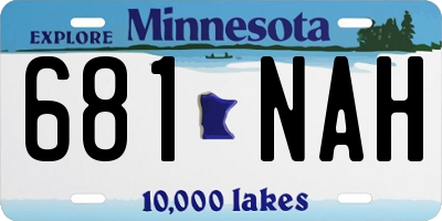 MN license plate 681NAH