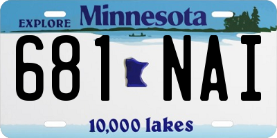 MN license plate 681NAI