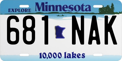 MN license plate 681NAK