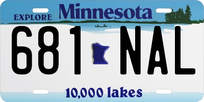 MN license plate 681NAL