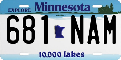 MN license plate 681NAM