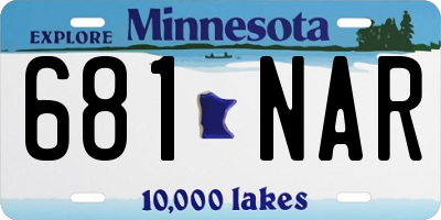 MN license plate 681NAR