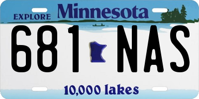 MN license plate 681NAS