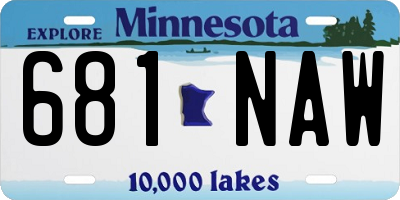MN license plate 681NAW