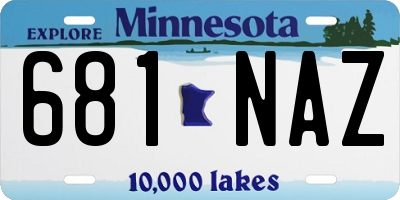 MN license plate 681NAZ