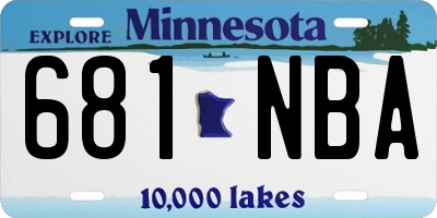 MN license plate 681NBA