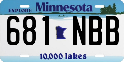 MN license plate 681NBB