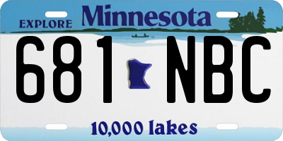 MN license plate 681NBC