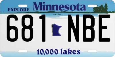 MN license plate 681NBE