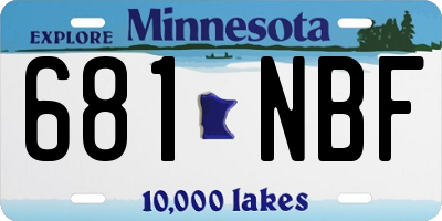 MN license plate 681NBF