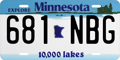 MN license plate 681NBG
