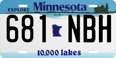 MN license plate 681NBH