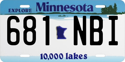 MN license plate 681NBI