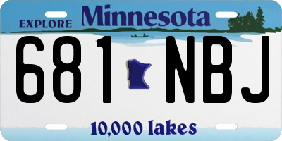 MN license plate 681NBJ