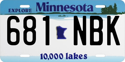 MN license plate 681NBK