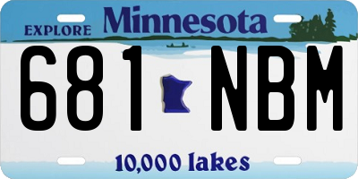 MN license plate 681NBM