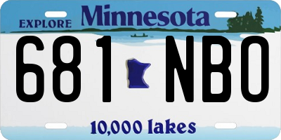 MN license plate 681NBO