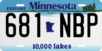 MN license plate 681NBP