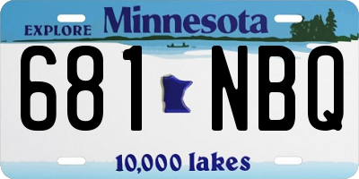 MN license plate 681NBQ